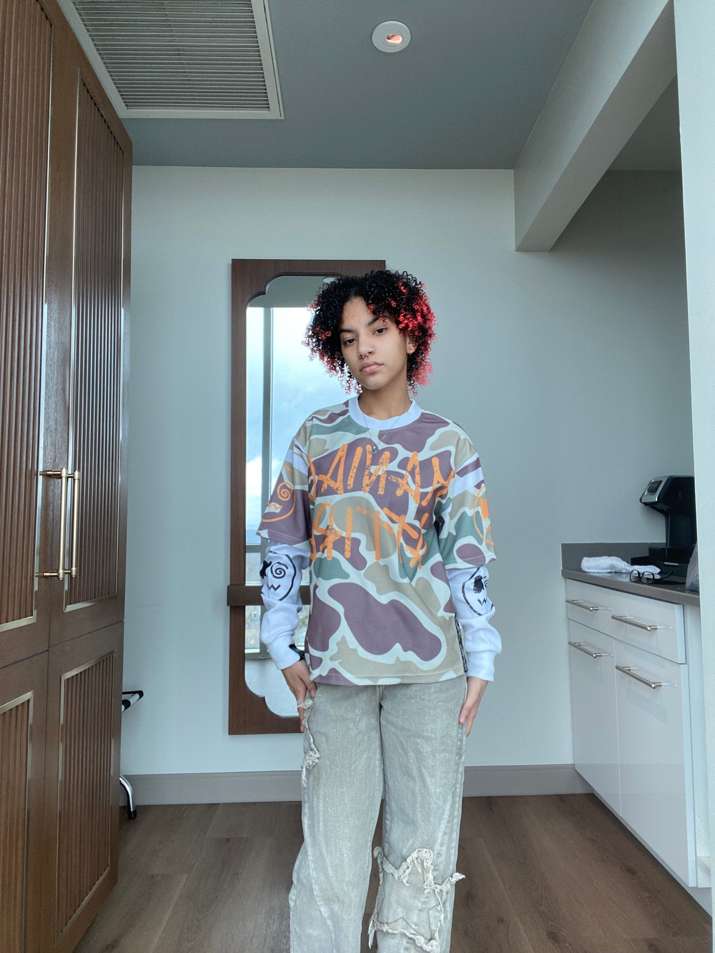 Maniac Camo long sleeve oversized tshirt